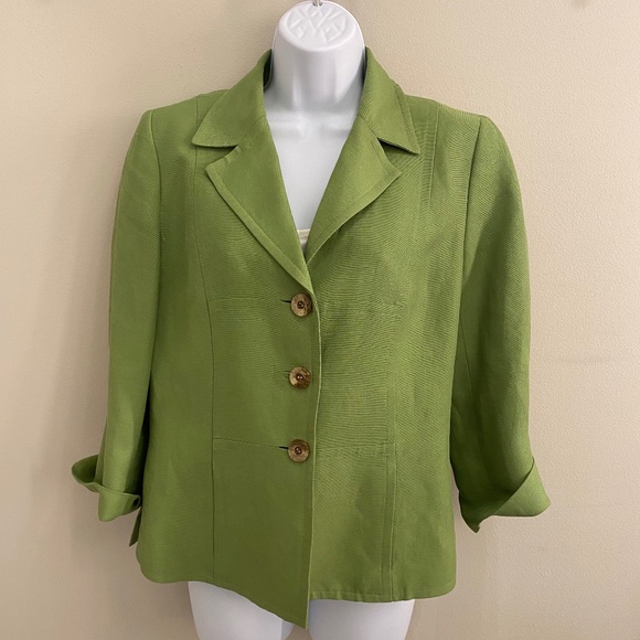 Dana Buckman Size 4 Lime Green Blazer - Picture 1 of 6
